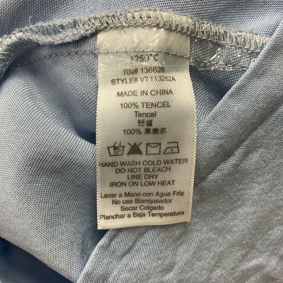 1250C Tank Top Size L Side Tie V Neck Blue - Picture 8 of 8